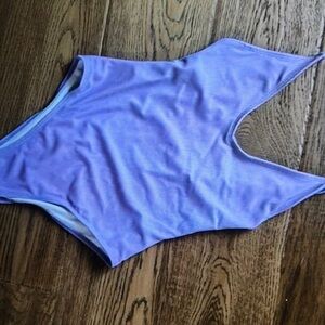 Purple scoop v-neck one pieces bodysuit